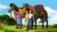 Bibi und Tina – Bibi (l.), Tina (r.) und Alex (M.) bestaunen die wunderschöne Umgebung der Mine.