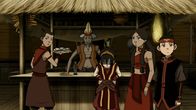 Avatar - Herr der Elemente – L-R: Sokka, Dock/Xu/Bushi, Toph, Katara, Aang