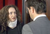 Tatort – Staatsanwältin Wilhelmine Klemm (Mechthild Großmann) befragt Rechtsmediziner Prof. Karl-Friedrich Boerne (Jan Josef Liefers) nach den Obduktionsergebnissen des ermordeten Bestatters.
