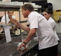 In Teufels Küche mit Gordon Ramsay – Im "Olde Hitching Post"-Restaurant in Monrovia in Kalifornien wird die Hilfe von Chefkoch Gordon Ramsay (M.) dringend benötigt: Das Personal versteht sich überhaupt nicht und streitet selbst vor den Restaurantgästen. Wird Gordon Ramsay schlichten können?