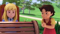 Heidi – Heidi und Clara beobachten einen Schmetterling.