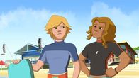 Lenas Ranch – Nico und einer seiner Kontrahenten beim Kitesurf-Wettbewerb.