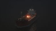 In Seenot – Der Chemietanker Bow Marina steht lichterloh in Flammen.