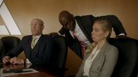 Corporate – L-R: John (Adam Lustick), Christian DeVille (Lance Reddick), Kate (Anne Dudek)