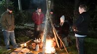 Ghost Loop - Wenn der Spuk niemals endet – Califf (l.), Matt (2.v.l.), Kris (2.v.r.), Sean (r.)