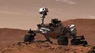 Mars-Rover: Erforschung des Roten Planeten – CGI-BILD: Mars Science Laboratory, auch bekannt als Curiosity-Rover, im Gale-Krater.