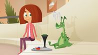 Miss Moon – Lola bringt Mr. Pick das Video-Game spielen bei.