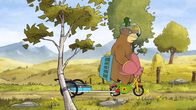 Unser Sandmännchen – Dr. Brumm radelt zum See, um dort alle Dinge wieder loszuwerden, die an ihm dranhängen.