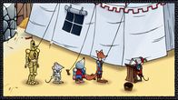 Sir Mouse – Alle Ritter müssen sich bei Bode einem Fitnesstest unterziehen.