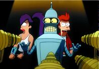 Futurama – L-R: Turanga Leela, Bender und Philip J. Fry