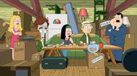 American Dad! – L-R: Francine, Roger, Hayley, Jeff, Klaus, Stan