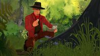 Tom Sawyer – Joe versteckt das Diebesgut im Wald.