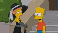 Die Simpsons – Da Bart (r.) keine Begleitung für ein Fest hat, macht er sich auf die Suche nach seiner Ex-Freundin Mary Spuckler (l.). Doch wie wird das Treffen der beiden ausgehen?