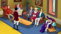 Bibi und Tina – Der Graf hat die Familie zu einem Fest eingeladen und liest ihnen ein Rätsel des Schlossgründers Leo von Falkenstein vor.