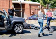Navy CIS: L.A. – "Pro Se" - Pictured: LL COOL J (Special Agent Sam Hanna), Daniela Ruah (Special Agent Kensi Blye) and Eric Christian Olsen (LAPD Liaison Marty Deeks). While assisting NCIS with an undercover operation, informant Elizabeth Williams (Dendrie Taylor) is arrested and the team is unable to provide her with an alibi. Also, Callen meets with ATF Agent Anna Kolcheck (Bar Paly) who remains on suspension following her last joint case with NCIS, on NCIS: LOS ANGELES, Sunday, Oct. 28 (9:00-10:00 PM, ET/PT) on the CBS Television Network. Photo: Erik Voake/CBS Ã?