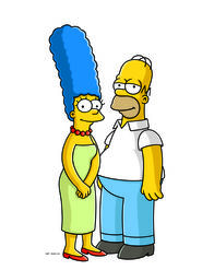 Die Simpsons – (21. Staffel) - Glücklich miteinander: Marge (l.) und Homer Simpson (r.) ...