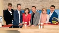 Morgenmagazin – v.l.n.r. Peter Großmann, Sven Lorig, Anna Planken, Donald Bäcker, Susan Link und Till Nassif.