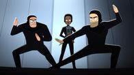Star Trek: Lower Decks – L-R: Lieutenant Shaxs, Captain Carol Freeman und Commander Jack Ransom
