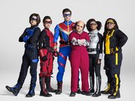 Danger Force – L-R: Bose (Luca Luhan), Chapa (Havan Flores), Captain Man (Cooper Barnes), Schwoz (Michael D. Cohen), Mika (Dana Heath), Miles (Terrence Little Gardenhigh)