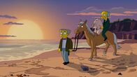 Die Simpsons – Wird das Familienschwein der Simpsons wirklich mit Mr. Burns (r.) in den Sonnenuntergang reiten und sich von Homer und seinem Zuhause verabschieden müssen?