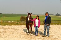 Anna und die Haustiere – Egon zeigt Anna, wie man anfängt mit einem jungen Pferd zu kommunizieren. Der erste Schritt ist zu zeigen, dass man das Sagen hat beim Führen.