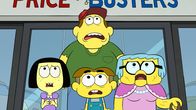 Big City Greens – L-R: Tilly Green, Bill Green, Cricket Green, Gramma Alice Green