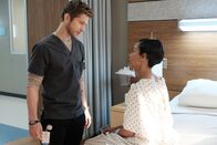 Atlanta Medical – Matt Czuchry (Dr. Conrad Hawkins), Jazmyn Simon (Christine Conforth).