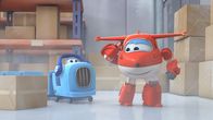 Super Wings – Jett und Roy in der Kältehalle des Flughafens.