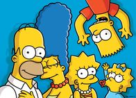 Die Simpsons – L-R: Homer, Marge, Lisa, Bart, Maggie