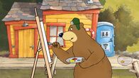 Unser Sandmännchen – Dr. Brumm hat endlich die richtige Malvorlage gefunden und vollendet sein Kunstwerk.