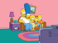 Die Simpsons – (30. Staffel) - (v.l.n.r.) Homer; Marge; Lisa, Maggie; Bart
