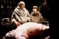 Der Name der Rose – William von Baskerville (Sean Connery, l.); Adso von Melk (Christian Slater, r.); Berengar (Michael Habeck, vorne)