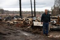 Rebuilding Paradise – Paradise, CA - Jim Nobel, local business owner, at his orchard. (National Geographic/Lincoln Else)