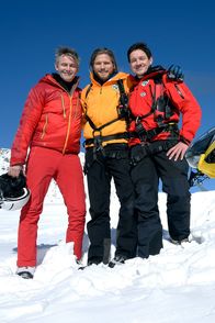 Die Bergretter – (v.li.): Robert Lohr (Michael Dörfler), Sebastian Ströbel (Markus Kofler), Markus Brandl (Tobias Herbrechter).