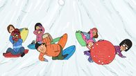Bob's Burgers – Vorne, l-r: Gene, Louise, Tina