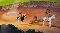 Yakari – Die drei Gefährten auf dem Weg zu den heißen Quellen: (v.l.) Yakari, Stiller Fels und Fettauge.