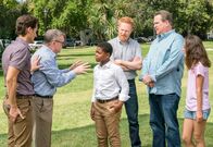 Modern Family – Christian Barillas (Ronaldo), Nathan Lane (Pepper Saltzman), Cedric Joe (Lionel), Jesse Tyler Ferguson (Mitchell Pritchett), Eric Stonestreet (Cameron Tucker), Aubrey Anderson-Emmons (Lily Tucker-Pritchett).