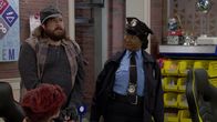 Danger Force – L-R: Jeff Bilsky (Ryan Grassmeyer), Officer Walnut (Dayna Dooley)