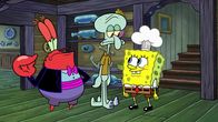 SpongeBob Schwammkopf – L-R: Mr. Krabs, Squidward, SpongeBob