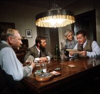 Der Bockerer – v.li.: Karl Bockerer (Karl Merkatz), Dr. Rosenblatt (Heinz Marecek), Sabine Bockerer (Ida Krottendorf), Hatzinger (Alfred Böhm).