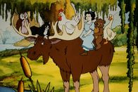 Der kleine Bär – Nieder: Moose; über, l-r: Owl, Cat, Hen, Emily, Little Bear, Duck