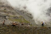 Reporter – Marsch zu Station Eigergletscher: Reporter Matthias Lüscher und Bergführerin Laura Bomio