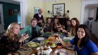 It's a Disaster – L-R: Tracy (Julia Stiles), Shane (Jeff Grace), Glen (David Cross), Pete (Blaise Miller), Emma (Erinn Hayes), Buck (Kevin M. Brennan), Lexi (Rachel Boston), Hedy (America Ferrera)