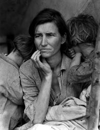 1929 - Der große Börsencrash – "Migrant Mother" von Dorothea Lange, 1936: Diese Fotografie wurde zum Symbol der großen Depression.