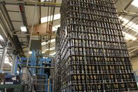 Mega-Fabriken – Bottling and Canning Facility, County Antrim, UK: Empty Guinness cans are loaded into the filling lines. First they are given an air wash.