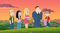 American Dad! – l-r: Jeff, Hayley, Klaus, Francine, Stan, Steve