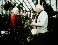 Die Waltons – Erst Sam (Will Geer, r.) kann die hartherzige Miss Unwin (Ernestine Barrier, l.) davon überzeugen, Verdie (Lynn Hamilton, 2.v.l.), die von Jason (Jon Walsmley, 2.v.r.) unterstützt wird, Zugang zu dem Dachboden zu gewähren.
