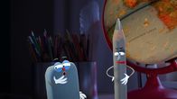 Unser Sandmännchen – Die kleine Lampe hört Streit vom Schreibtisch. Der kleine Radiergummi radiert alles weg, was die Stifte gezeichnet haben. Natürlich sind die Stifte sehr verärgert.