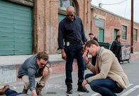 Lethal Weapon – (v.li.) Clayne Crawford (Det. Martin Riggs), Damon Wayans (Det. Roger Murtaugh), Andrew Creer (Zach Bowman).