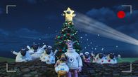 Shaun das Schaf – Die Schafe, Bitzer und der Farmer posieren für ihre besondere Weihnachtskarte.